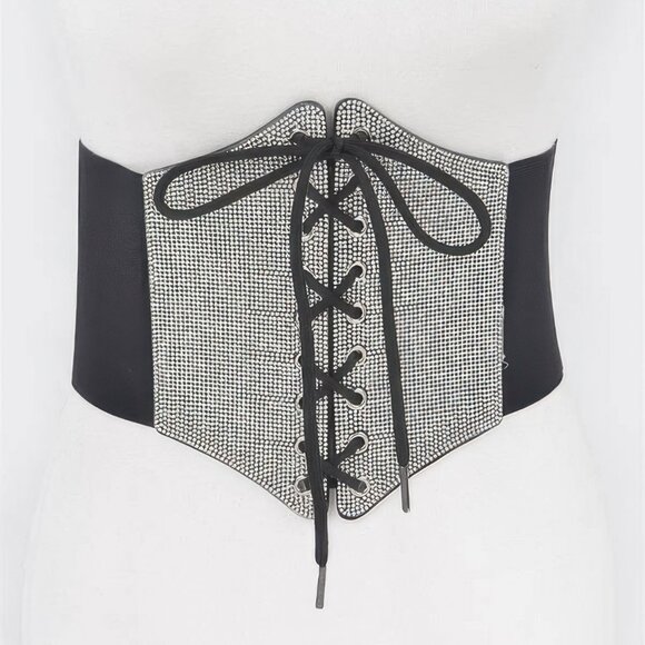 Rhinestone Corset Plus Size Elastic Belt